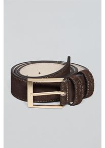 G&uuml;rtel Cesar aus Spaltleder braun mit Polo Club Details