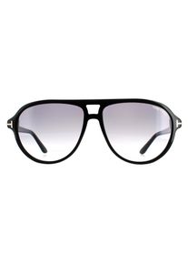 Tom Ford Aviator Herren gl&auml;nzend schwarz Rauch Gradient FT0932 Jeffrey