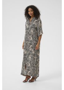 Kaffe Kleid Loose fit Feather Gray Leaf Print beige