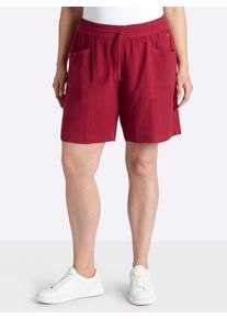 sheego Gro&szlig;e Gr&ouml;&szlig;en Shorts aus weichem Musselin, kirsche, Gr&ouml;&szlig;e 48 - Damen