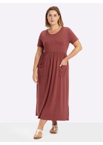 sheego Gro&szlig;e Gr&ouml;&szlig;en Jerseykleid mit Taschen, rotbraun, Gr&ouml;&szlig;e 22 - Damen