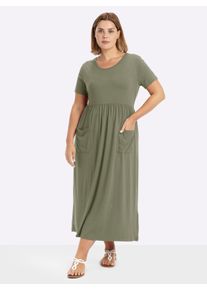 sheego Gro&szlig;e Gr&ouml;&szlig;en Jerseykleid mit Taschen, khaki, Gr&ouml;&szlig;e 50 - Damen