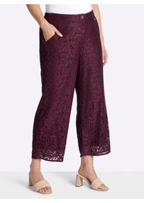sheego Gro&szlig;e Gr&ouml;&szlig;en Hose mit rundum Spitze, burgund, Gr&ouml;&szlig;e 44 - Damen