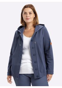 sheego Gro&szlig;e Gr&ouml;&szlig;en Shirtjacke mit Kapuze, rauchblau, Gr&ouml;&szlig;e 44 - Damen