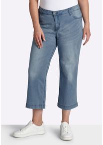 sheego Gro&szlig;e Gr&ouml;&szlig;en Culotte mit Waschung vorne., blue-bleached, Gr&ouml;&szlig;e 48 - Damen