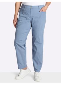 sheego Gro&szlig;e Gr&ouml;&szlig;en Hose im Barrel-Leg-Schnitt, mit Teilungsn&auml;hten, bleu, Gr&ouml;&szlig;e 50 - Damen