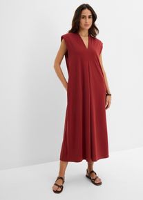 bonprix Jerseykleid aus Viskose-Mix mit Schulterpolster, rot, Gr.48/50 (XL), Elegantes Jerseykleid aus Viskose-Mix mit modernen Schulterpolstern