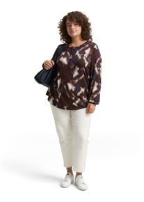 Tom Tailor sheego Gro&szlig;e Gr&ouml;&szlig;en Langarmshirt, brown blurry argyle, Gr&ouml;&szlig;e 52 - Damen