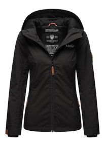 Marikoo Damen &Uuml;bergangsjacke leichte wind- und wasserabweisende Jacke mit Kapuze Schwarz