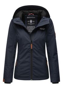 Marikoo Damen &Uuml;bergangsjacke leichte wind- und wasserabweisende Jacke mit Kapuze Navy