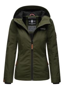 Marikoo Damen &Uuml;bergangsjacke leichte wind- und wasserabweisende Jacke mit Kapuze Olive