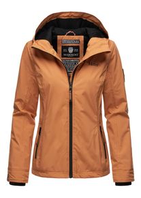 Marikoo Damen &Uuml;bergangsjacke leichte wind- und wasserabweisende Jacke mit Kapuze Rusty Cinnamon