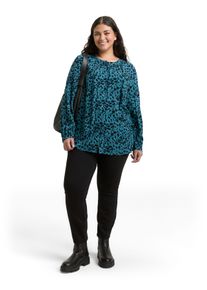 Tom Tailor sheego Gro&szlig;e Gr&ouml;&szlig;en Klassische Bluse, blue black small leo print, Gr&ouml;&szlig;e 54 - Damen