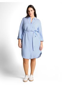 Tom Tailor sheego Gro&szlig;e Gr&ouml;&szlig;en Hemdblusenkleid, fjord blue irregular stripe, Gr&ouml;&szlig;e 44 - Damen