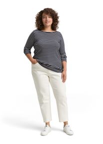 Tom Tailor sheego Gro&szlig;e Gr&ouml;&szlig;en Langarmshirt, navy offwhite tee stripe, Gr&ouml;&szlig;e 54 - Damen