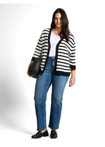Tom Tailor sheego Gro&szlig;e Gr&ouml;&szlig;en Cardigan, white sky blue knit stripe, Gr&ouml;&szlig;e 48 - Damen