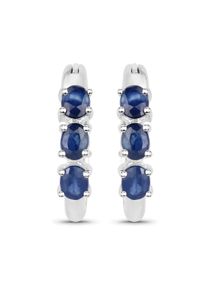 Vira Jewels Ohrringe Silber 925 rhodiniert mit 6 blauen Saphir-Steinen