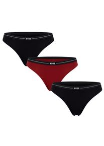 BOSS Packung mit 3 Damen-Elastik-Baumwollstrings mit Logo 50510030