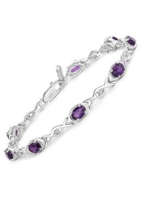 Vira Jewels Armband 925-Sterling Silber rhodiniert Gl&auml;nzend Amethyst lila