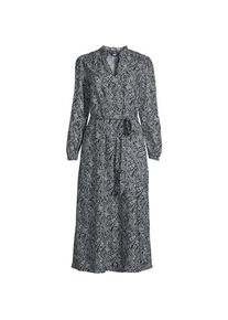 LANDS' END Kleid mit V-Ausschnitt in Midi-L&auml;nge, Damen,  Grau, Kunstseide/Viskose, by Lands' End