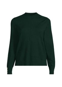 LANDS' END Stehkragenpullover mit &Auml;rmelkn&ouml;pfen, Damen,  Gr&uuml;n, Polyester/Nylon/Viskose, by Lands' End