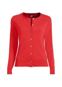LANDS' END Supima Feinstrick-Cardigan, Damen,  Orange, Baumwoll-Mischung, by Lands' End