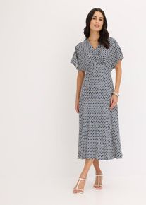 bonprix Kleid aus flie&szlig;ender Viskose, beige, Gr.50, schickes Kleid aus flie&szlig;ender Viskose und V-Ausschnitt