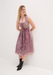 bonprix Dirndl mit Pailletten-Sch&uuml;rze, rosenholz , Gr.40, Edles Dirndl aus edlem Jacquard, besetzt mit Pailletten