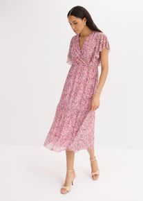 bonprix Midikleid aus softem Mesh, rosa, Gr.52/54 (XXL), Kurzes Modernes Kleid mit sch&ouml;nem Druck