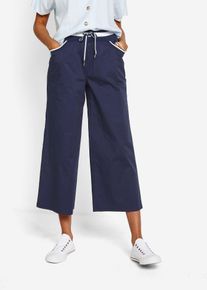 bonprix Baumwoll Papertouch- Culotte mit Bequembund, blau, Gr.54, Sportliche Papertouch-Culotte mit Bindeband und Bequembund, 98% Baumwolle