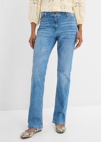bonprix Straight-Jeans Mid Waist Bequembund, blau, Gr.46, Bequeme Jeans mit Stretch-Anteil und Teilgummizug am Bund, 98% Baumwolle