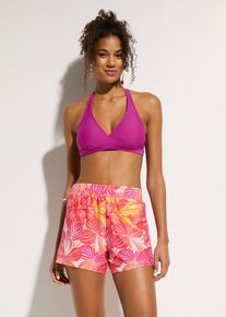bonprix Neckholder-Bikini und Badeunterteil (3-tlg.Set), lila, Gr.36, Neckholder-Bikini und Schwimshorts