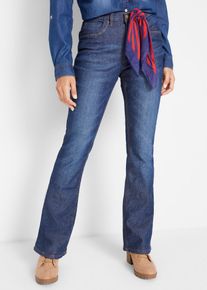 bonprix Bootcut-Jeans High Waist Thermo, blau, Gr.38, Vielseitige Stretch-Jeans mit modischen Waschungen, 66% Baumwolle