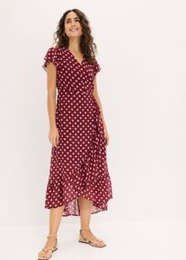 bonprix Chiffonkleid mit Volants, rot, Gr.38, Modernes Kleid mit Volant