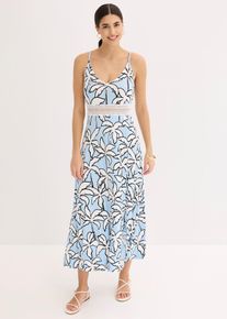 bonprix Maxikleid mit Spitzeneinsatz, blau, Gr.48/50 (XL), Stylisches Kleid mit toller Passform