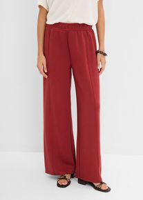bonprix Weite Hose aus Scuba, rot, Gr.44/46 (L), Weite Hose aus Scuba mit bequemer Bundh&ouml;he und geradem Schnitt, aus Viskose