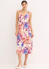 bonprix Maxikleid mit tiefem Ausschnitt, beige, Gr.44/46 (L), Stylisches Kleid mit toller Passform