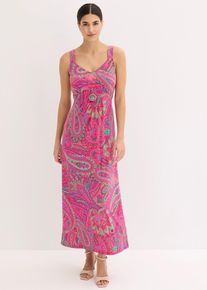 bonprix Maxikleid mit dekorativen Schmuck-Steinchen, pink, Gr.48/50 (XL), Elegantes Sommerkleid mit toller Passform