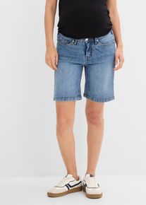 bonprix 2-in-1 Umstandsbermudashorts f&uuml;r die Schwangerschaft und danach, blau, Gr.48, Unterbauch-Umstandsshorts, 82% Baumwolle (organic)