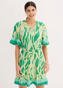 bonprix Chiffonkleid mit R&uuml;schen, gr&uuml;n, Gr.52, Stylisches Kleid mit toller Passform