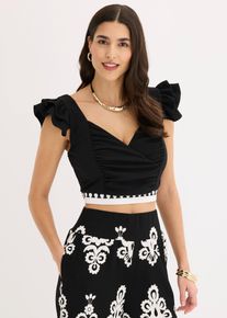 bonprix Verk&uuml;rztes Top, schwarz, Gr.40/42 (M), Stylisches Top mit toller Passform