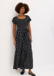 bonprix Maxikleid aus nachhaltiger Viskose, schwarz, Gr.36/38 (S), sommerliches Maxikleid mit modischem Print, aus Viskose
