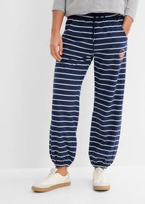 bonprix Sweathose aus Baumwoll-Mix, blau, Gr.36/38 (S), Bequeme Sweathose mit einer Weitenregulierung am Bund, 60% Baumwolle