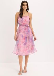 bonprix Midikleid aus zartem T&uuml;ll mit Bindeband, wei&szlig;, Gr.52, Romantisch und feminin: Tr&auml;gerkleid in Midi-L&auml;nge aus zartem T&uuml;ll mit Bindeband und verstellbaren Tr&auml;gern