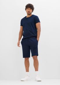 bonprix Muskelshirt T-Shirt 2x kurze Hose (4-tlg.Set), blau, Gr.56/58 (XL), L&auml;ssiges 4-teiliges Set aus einem bequemem Regular Fit Shirt, 1 &auml;rmellosem Top und 2 sportlichen Bermuda-Jogpants, aus 100% Baumwolle