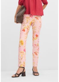 bonprix Stretch-Hose mit Bl&uuml;ten Print, rosa, Gr.36, elegante Stretch-Hose mit Blumen-Print, 56% Baumwolle