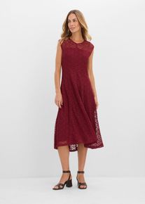 bonprix Ausgestelltes Spitzenkleid, rot, Gr.52/54 (XXL), Mit sehr kurzen &Auml;rmeln