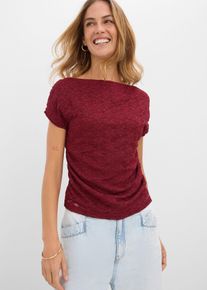 bonprix Spitzenshirt, rot, Gr.40/42 (M), Mit kurzen &Auml;rmeln