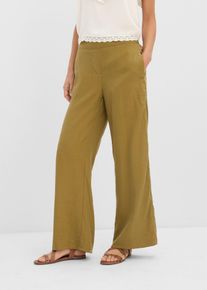 bonprix Palazzo-Hose aus Viskosemix, gr&uuml;n, Gr.46, Komfortable Palazzo-Hose mit Bequembund