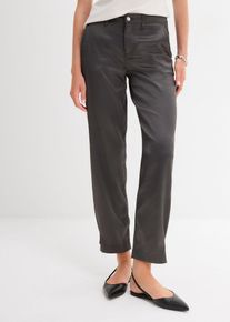bonprix Barrel-Hose aus flie&szlig;endem Satin, grau, Gr.38, Mit modernen Details